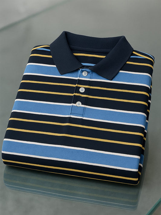 Men's Business Casual Button Short Sleeve Polo Shirt