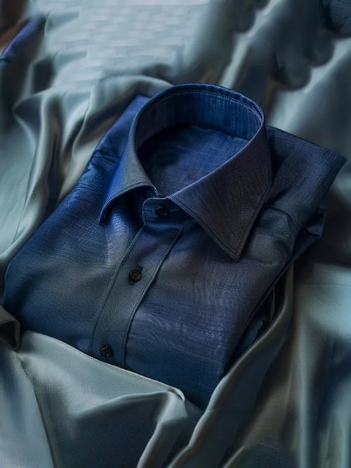 Men's Stripe Print Business Long Sleeve Shirt