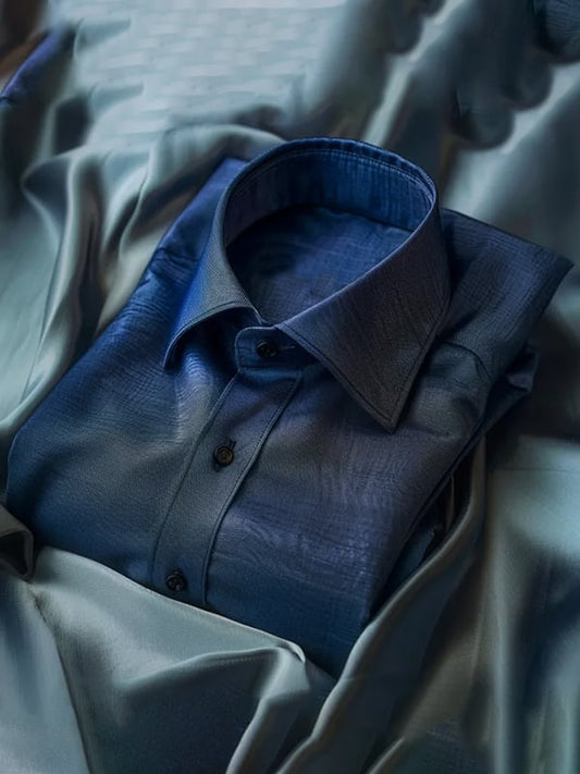 Men's Stripe Print Business Long Sleeve Shirt