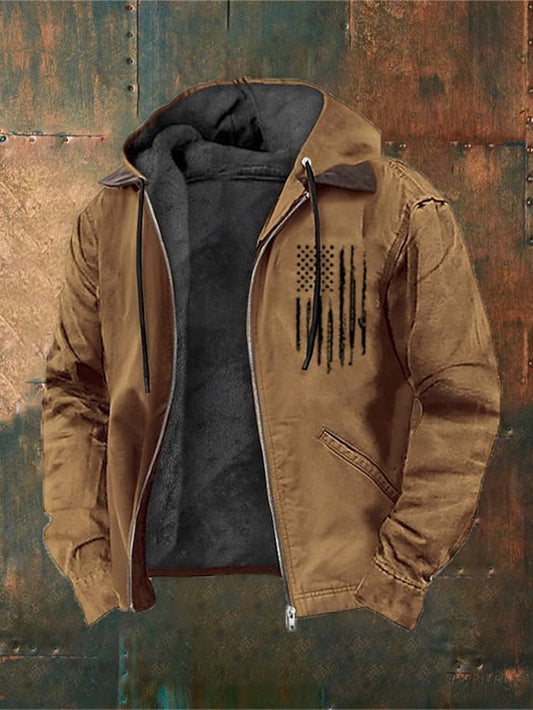 Men'S Vintage  Faith Flag Westward Print Outerwear