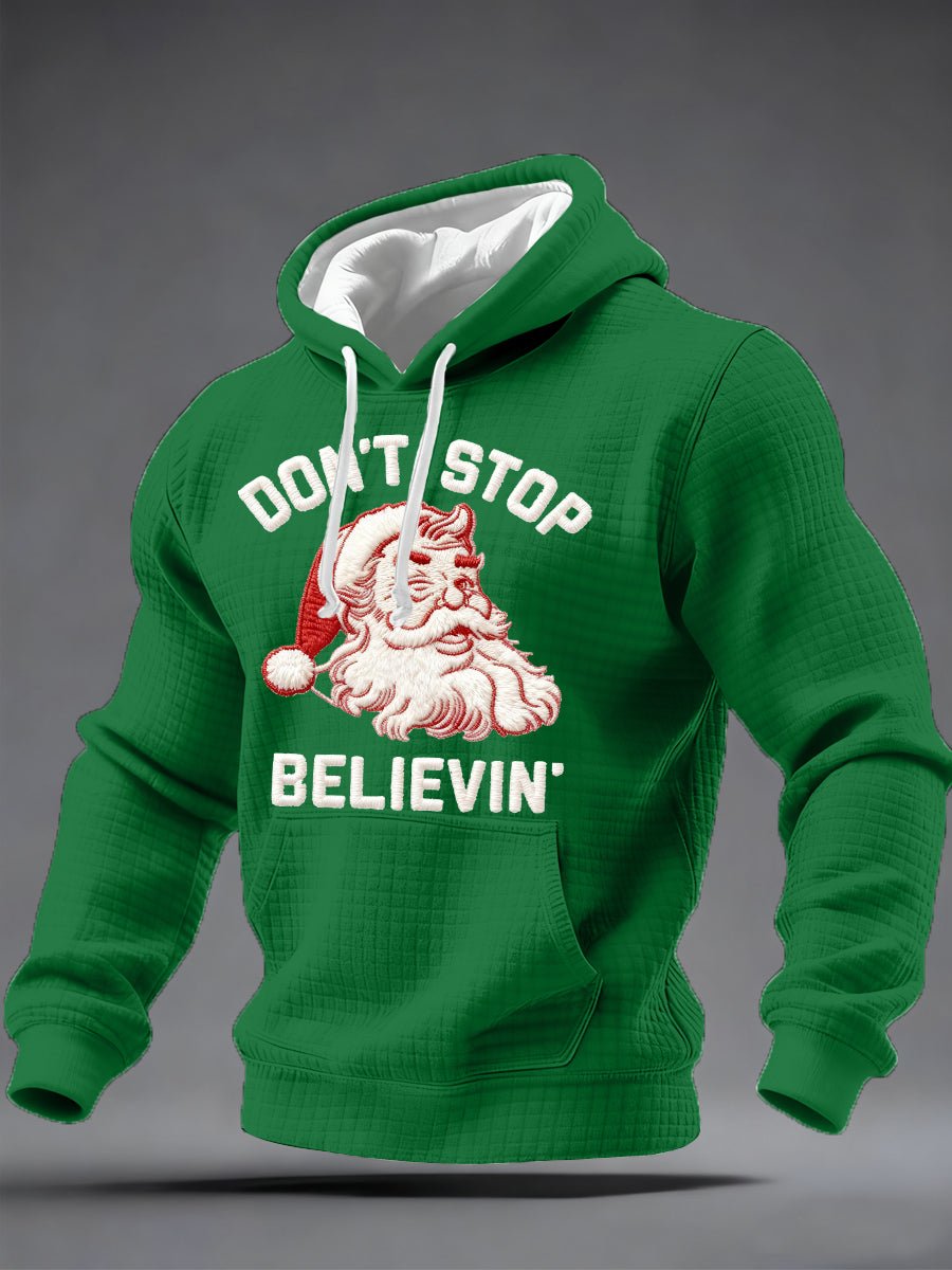 Men's Christmas Don't Stop Believin Printed Hoodie