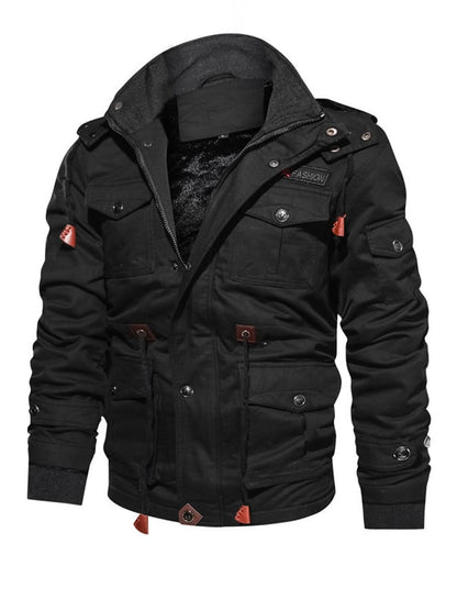 Men'S Retro Windproof Fleece Thickened Jacket