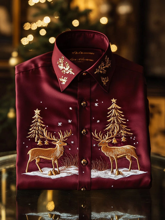 Men's Christmas Print Long Sleeve Shirt