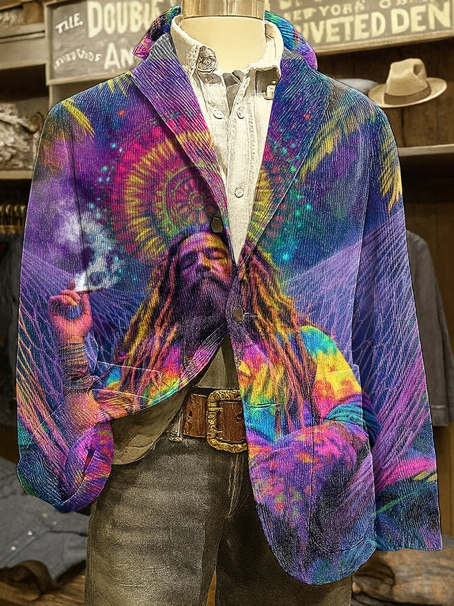 Men's Corduroy Christmas Lapel Suit Jacket