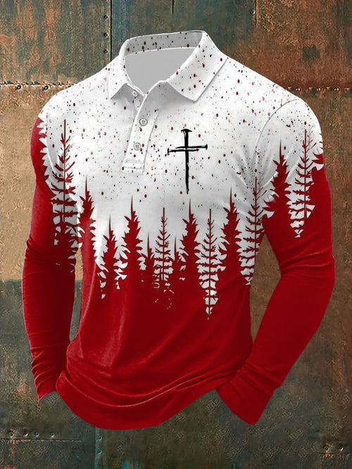 Men's Christmas Faith Print Casual  POLO shirt