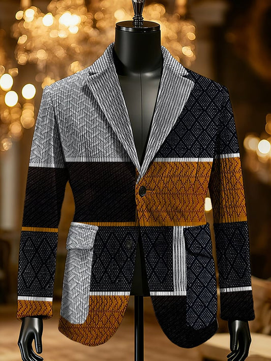 Men's Retro Single Breasted Gentleman's Business Casual Suit Jacket
