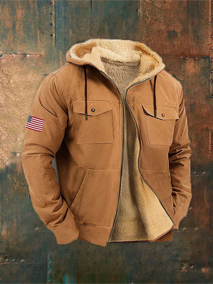 Men'S Vintage Flag Westward Print Outerwear