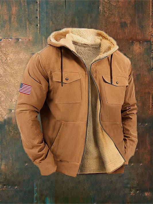 Men'S Vintage Flag Westward Print Outerwear