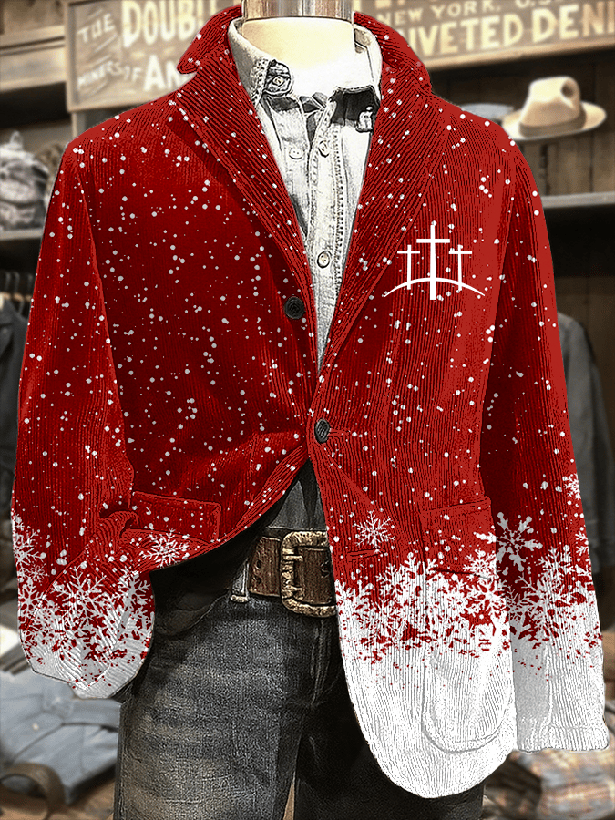 Men's Christmas-themed Corduroy Casual Jacket