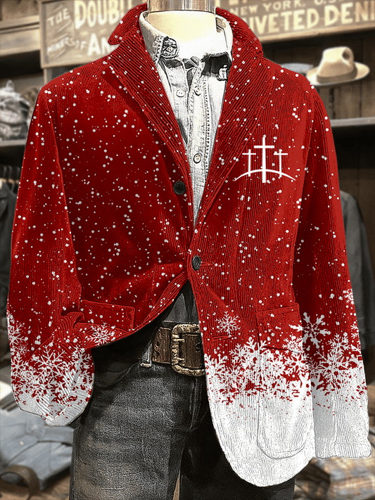 Men's Christmas-themed Corduroy Casual Jacket