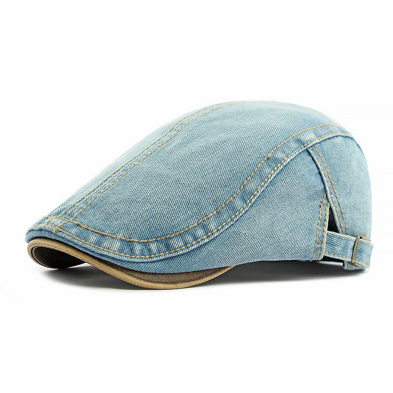 Men's Retro Denim Washed Adjustable Beret