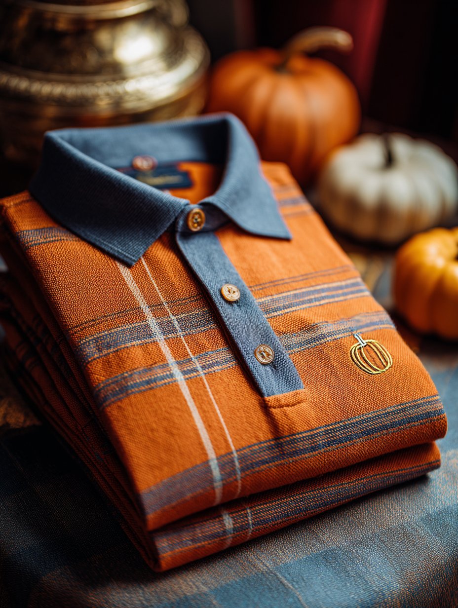 Men's Holiday Check Casual Short Sleeve Polo Shirt