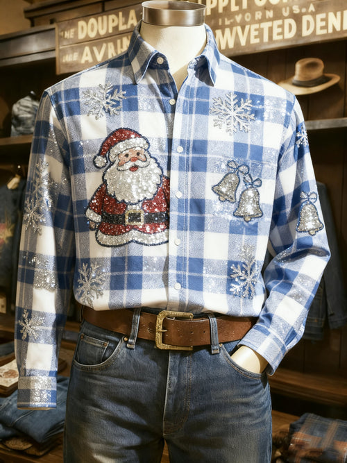 Men's Casual Christmas Long Sleeve Shirt
