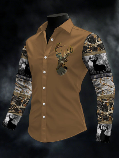Men's Casual Western Style Contrast Color Shirt