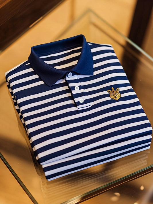 Men's Business Casual Button Short Sleeve Polo Shirt