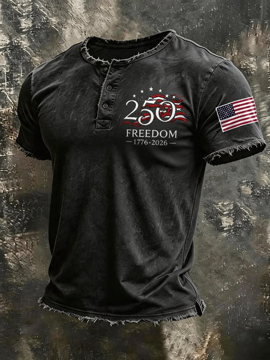 Men's USA 1776-2026 Independence Day Printed Casual T-shirt