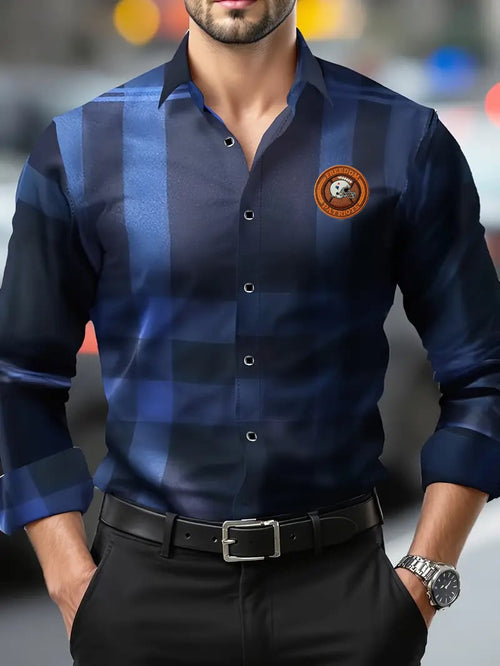 Men's Street Style Business Football Printed Long Sleeve Shirt