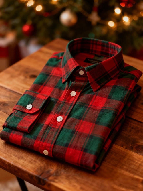 Men's business print long-sleeved shirt