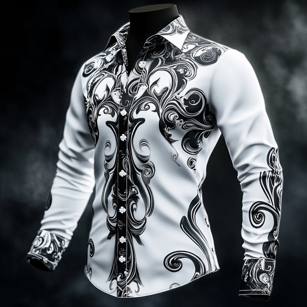 Men's Vintage Art Skull Shirt
