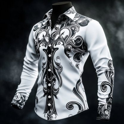 Men's Vintage Art Skull Shirt
