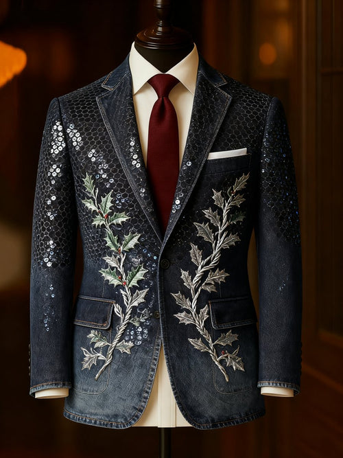 Men's Luxury Christmas Lapel Suit Jacket