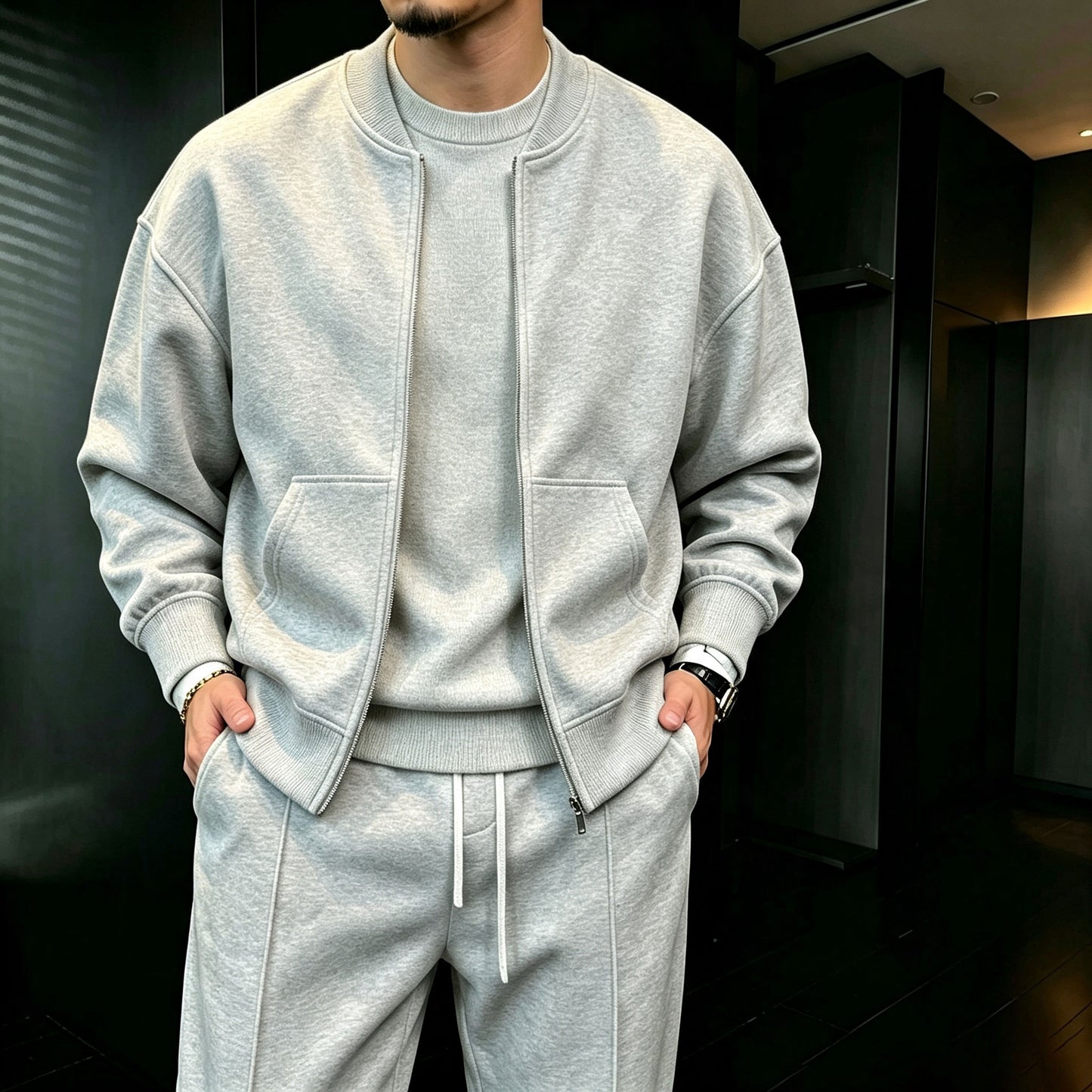 Men's Zipper Cardigan Jacket and Pants Set