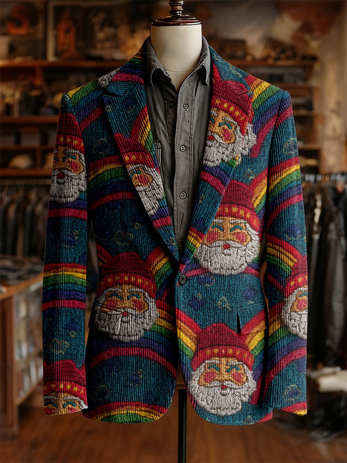 Men's Vintage Casual Hippie Christmas Party Corduroy Blazer