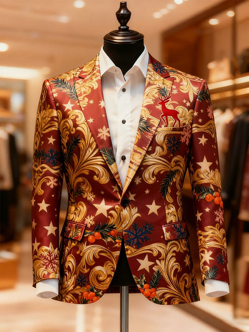 Men's Business Casual Christmas Suit Outerwear