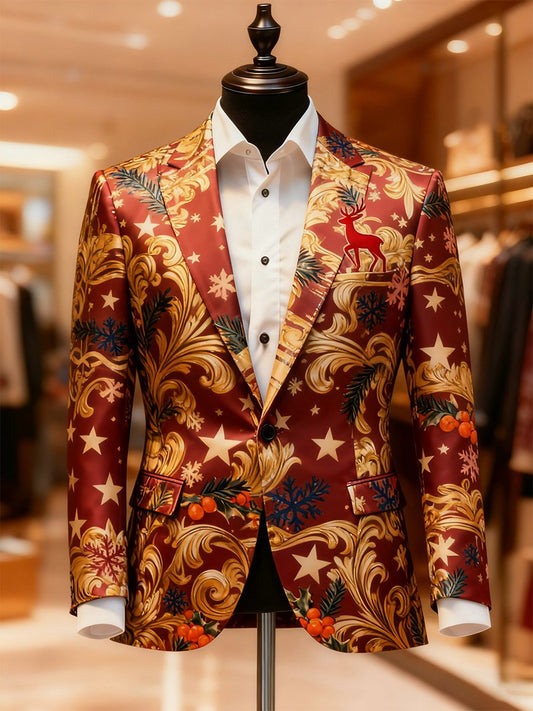 Men's Business Casual Christmas Suit Outerwear