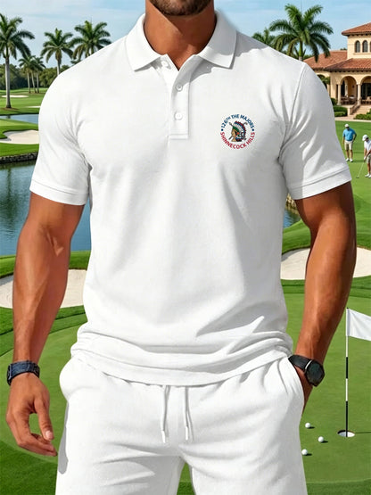 Men's Golf Enthusiast Print Casual Polo