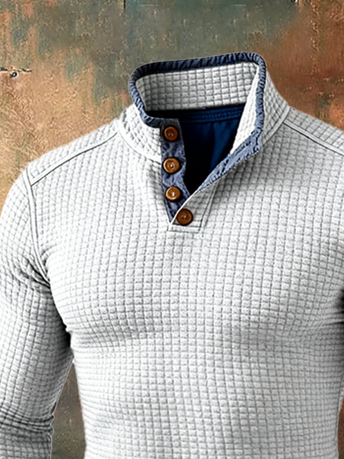 Men's Retro Contrast Collar Sweatshirt