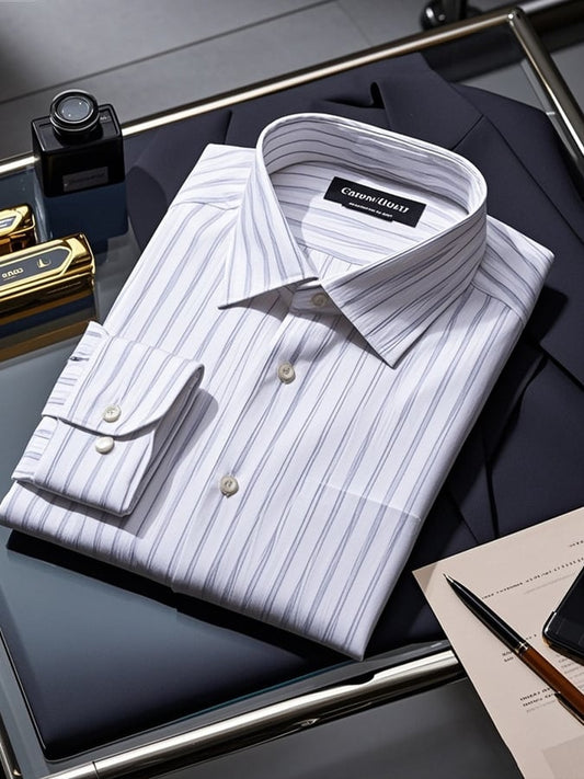 Men's Gradient Lapel Long Sleeve Shirt