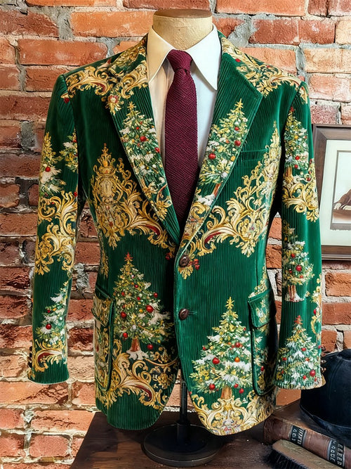 Men's Vintage Casual Christmas Party Corduroy Blazer