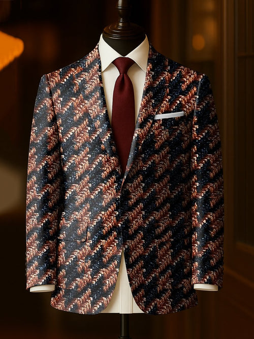 Men's Business Casual Large Pocket Plaid Blazers