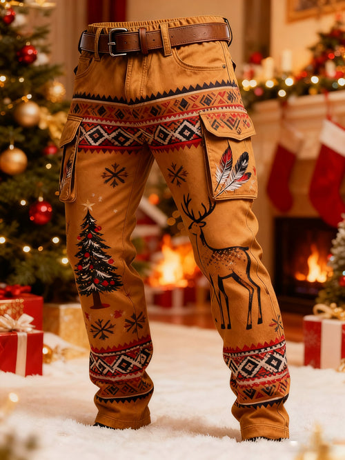 Men's Christmas Printed Cargo Pants