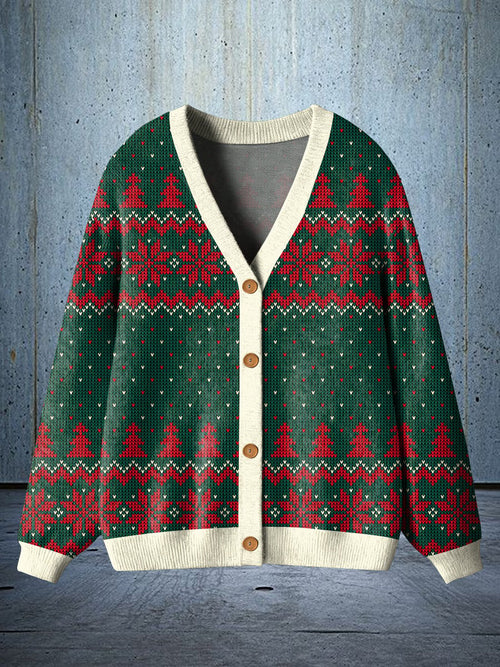 Men's Christmas Snowflake Cardigan