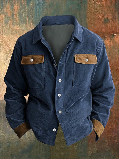 Men's Vintage Western Corduroy Shirt