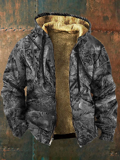 Men's Vintage Camouflage Fleece Zipper Jacket