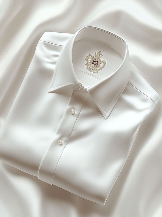 Men's Business Casual Logo Lapel Short Sleeve Shirt