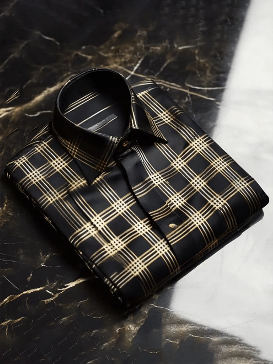 Men's Satin Luxe Print Short Sleeve Button Shirt