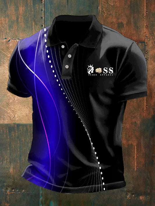 Men's Casual Business Simple Contrast Color Line Polo