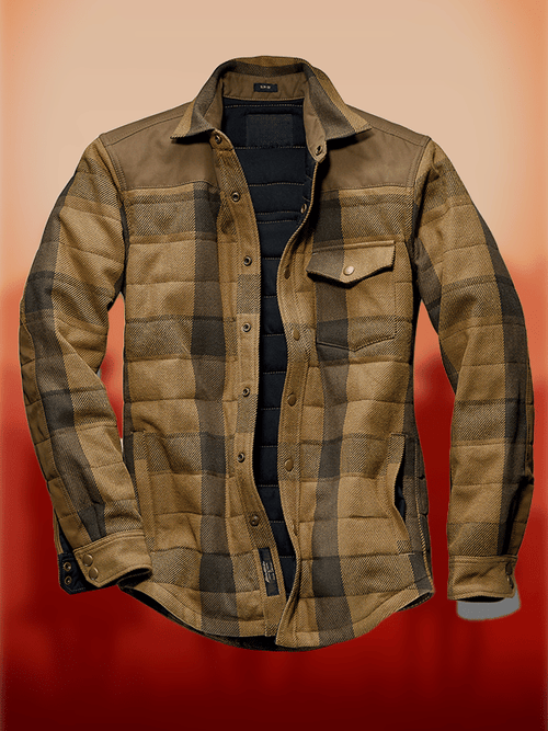 Men's Western Check Decorative Lapel Outdoor Farm Jacket