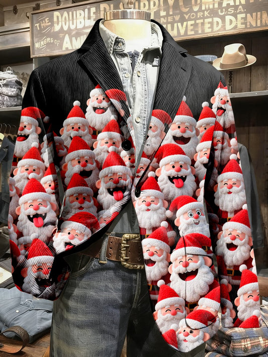 Men's Retro Casual Christmas Party Corduroy Suit Jacket