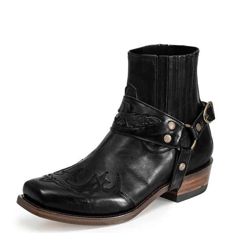 Vintage Western Embroidered Burnout Chelsea Boots