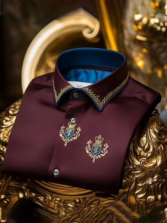 Men's Luxury Business Short Sleeve Solid Color Shirt