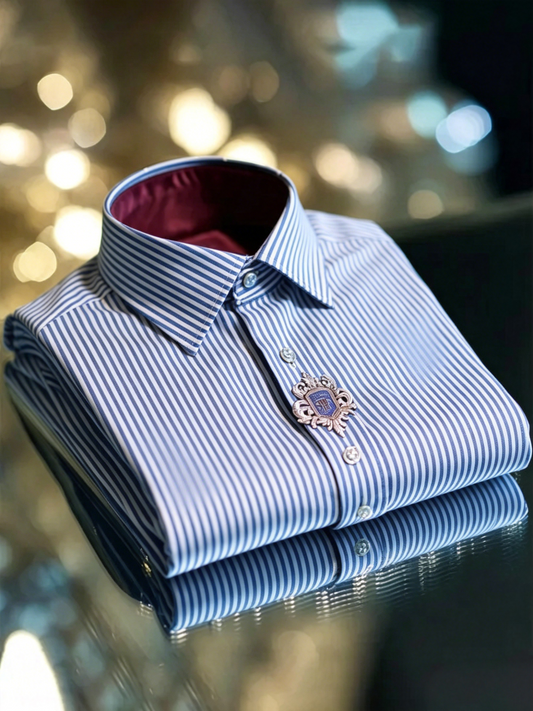 Men's Satin Luxe Long Sleeve Button Down Shirt