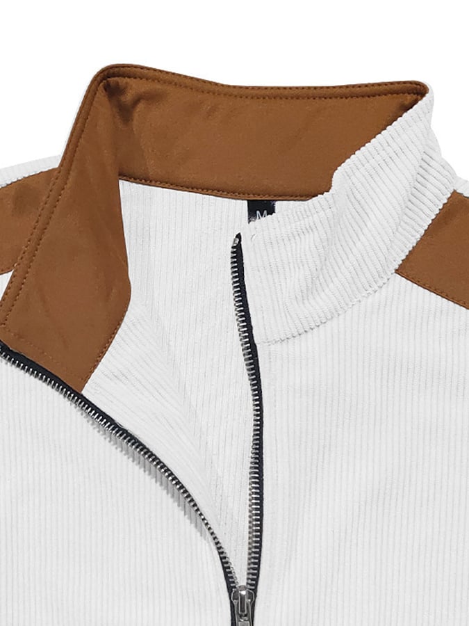 Men's Vintage Corduroy Color Block Comfort Jacket