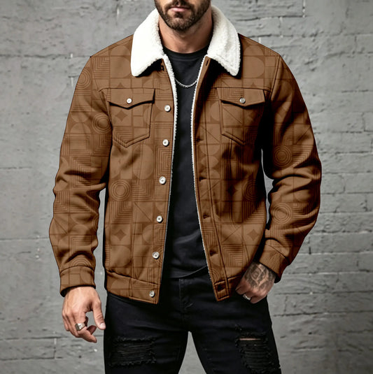 Men's Brown Cardigan with Studded Buttons