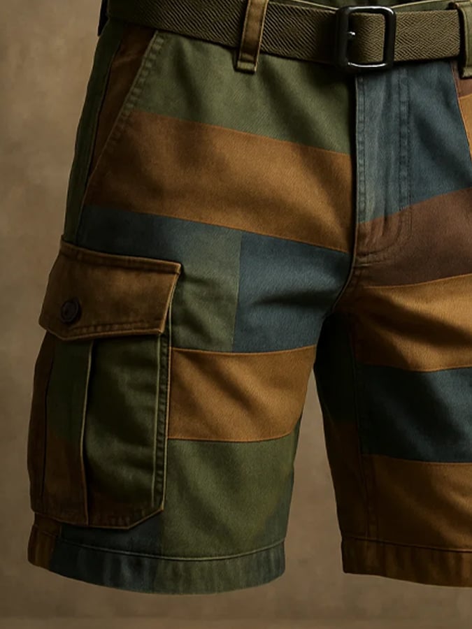 Men's Retro Outdoor Ripstop Multi-Purpose Cargo Shorts