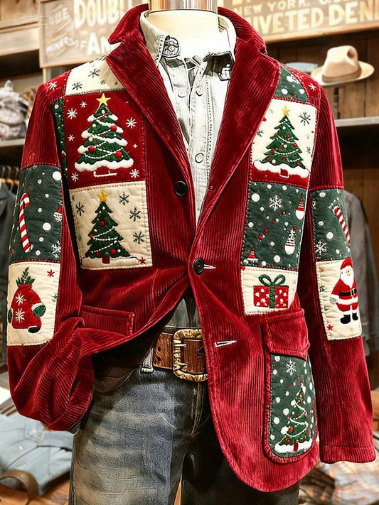 Men's Casual Retro Christmas Corduroy Jacket